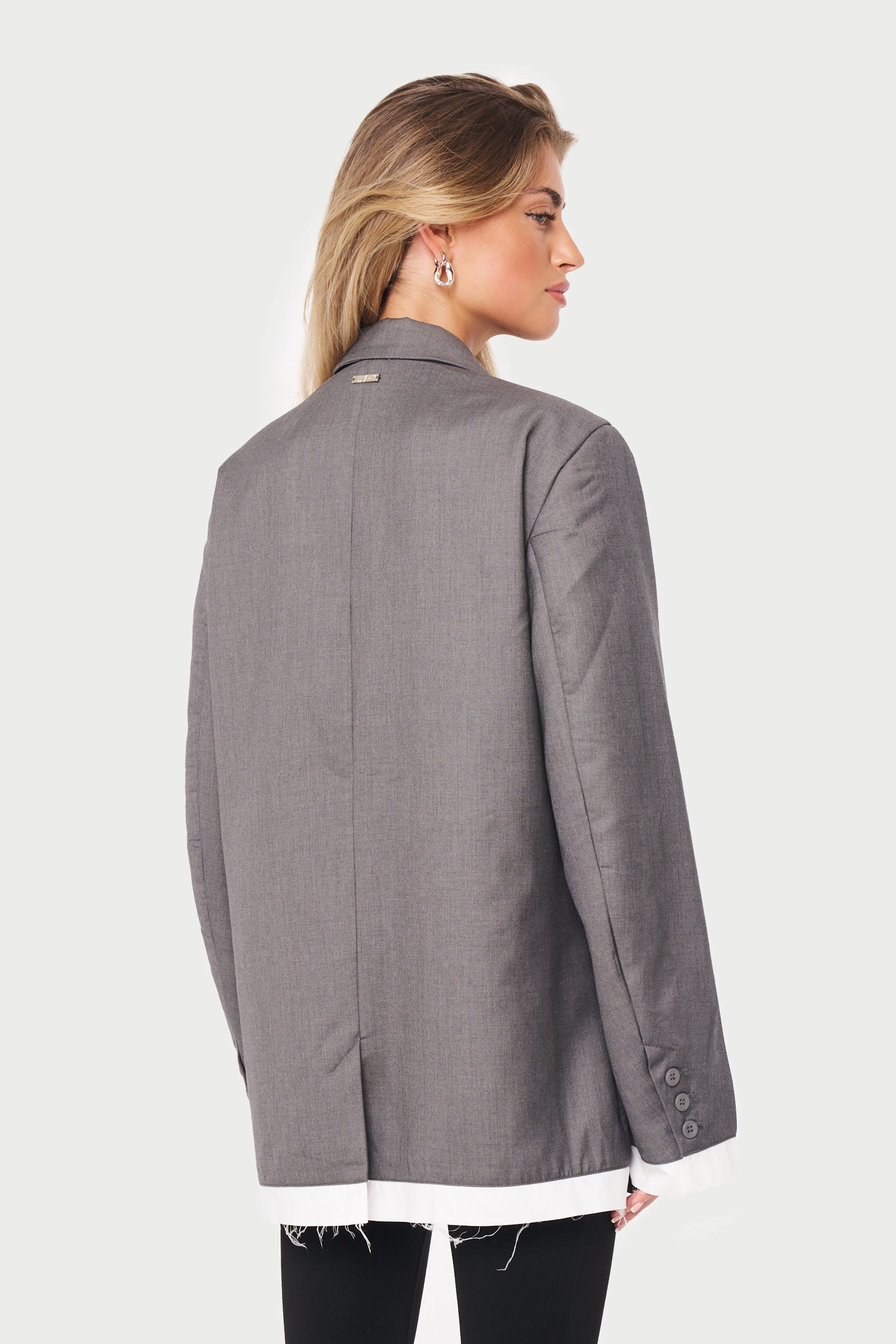 FOUR POCKET BLAZER JACKET - GREY