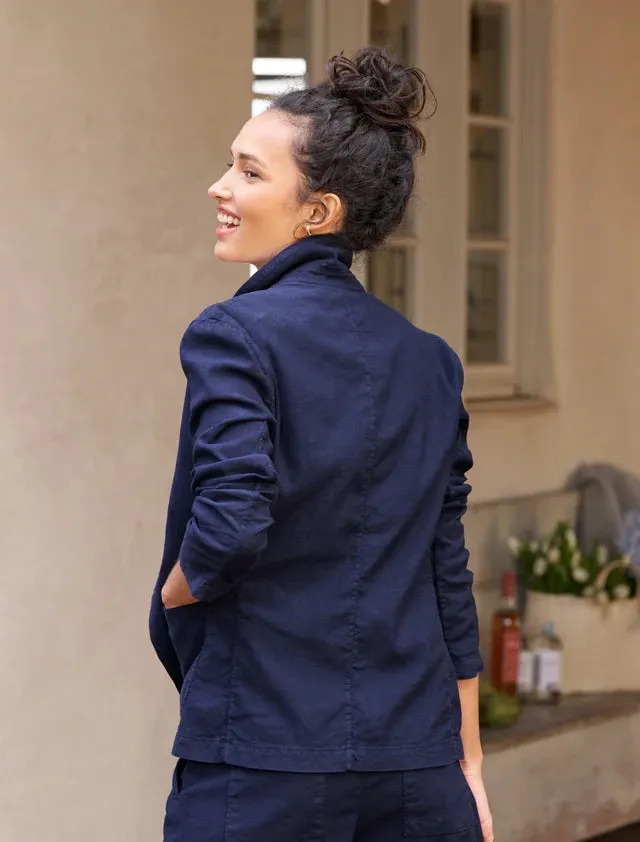 Frank & Eileen DUBLIN Italian Linen Blazer in Navy 