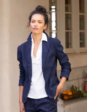 Frank & Eileen DUBLIN Italian Linen Blazer in Navy 