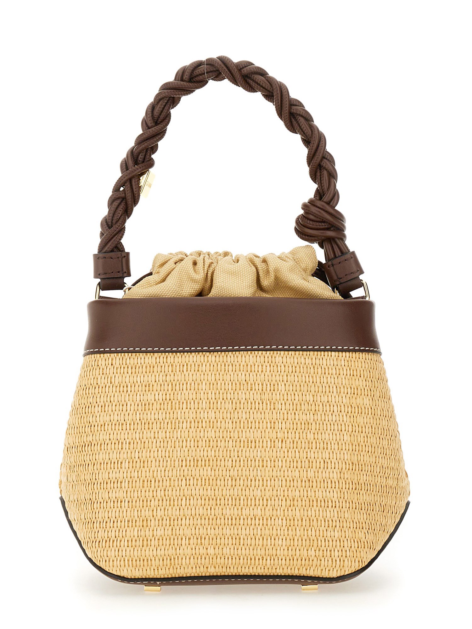 GANNI    RAFFIA BOU BUCKET BAG