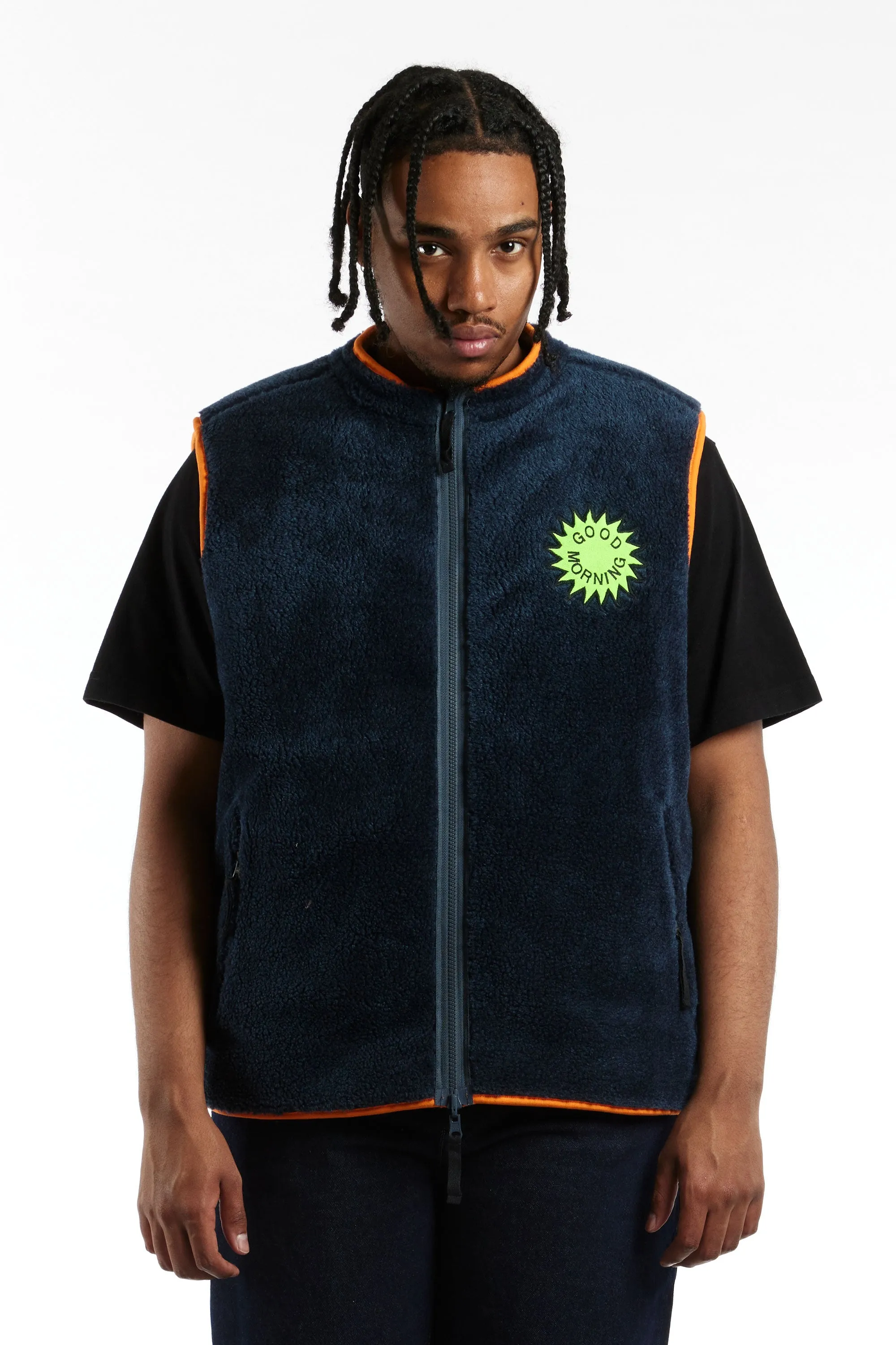 Good Morning Tapes Reversible Polar Fleece Zip Through Vest