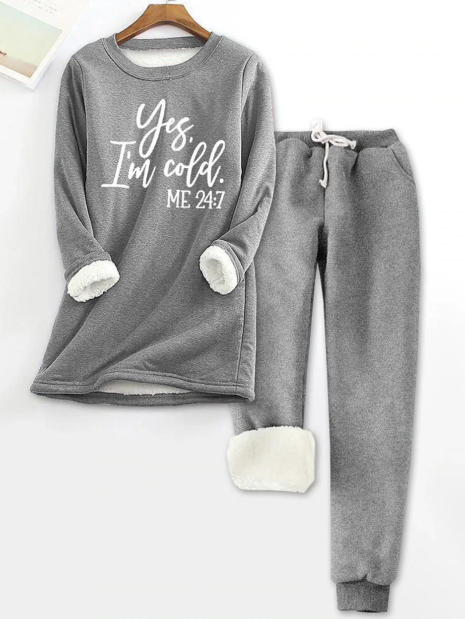 Gray Women's Fleece Pajama Set