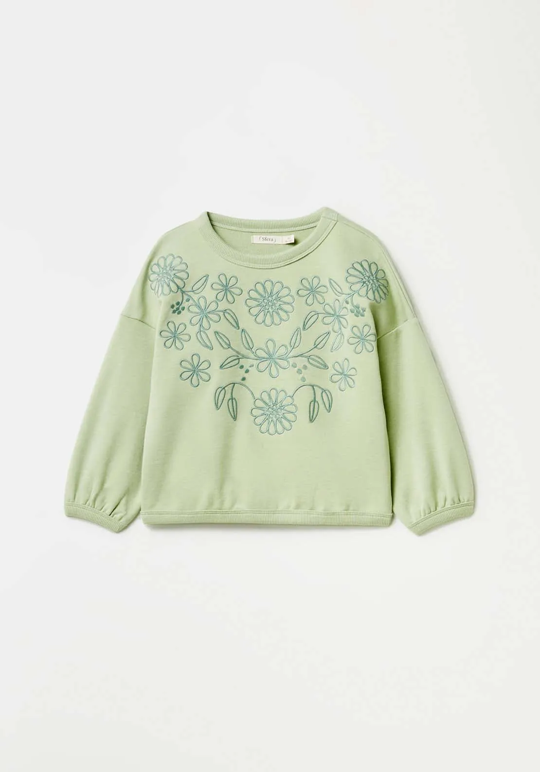 Green Embroidered Sweatshirt