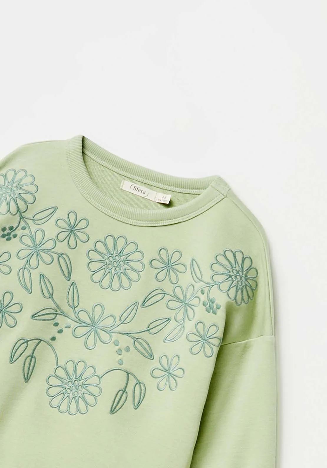 Green Embroidered Sweatshirt