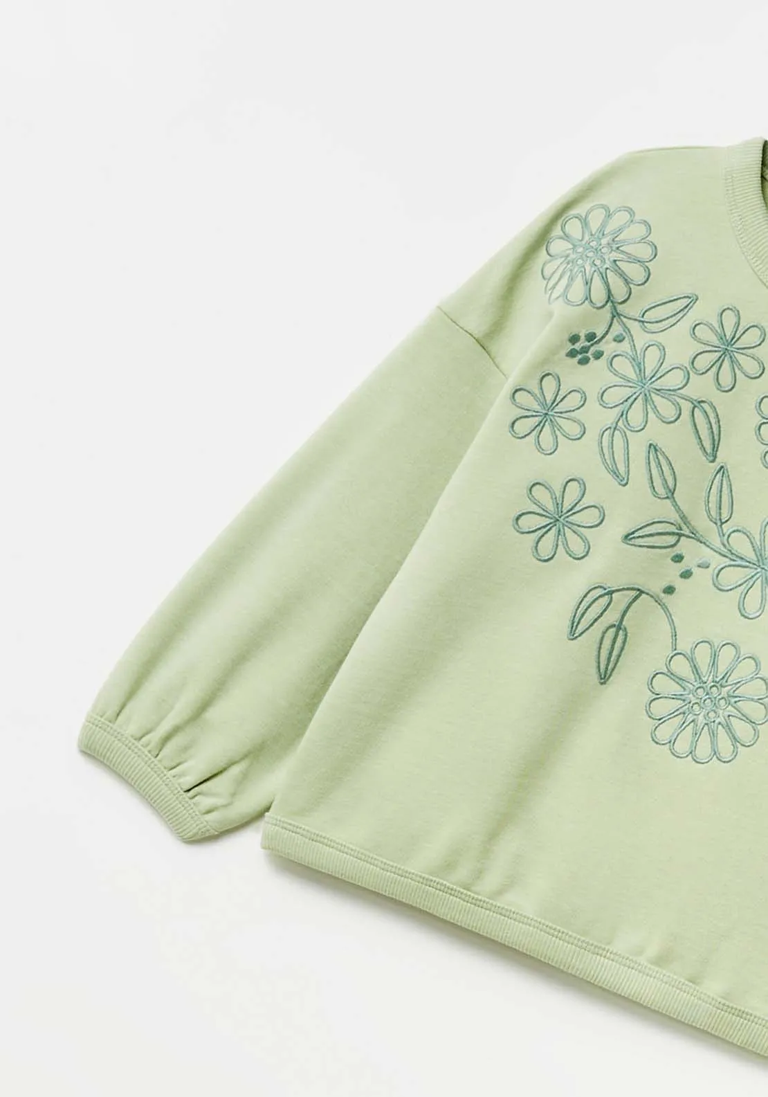 Green Embroidered Sweatshirt