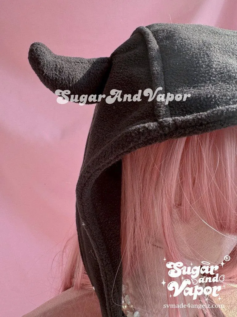 Grunge Devil Horns Fleece Hat