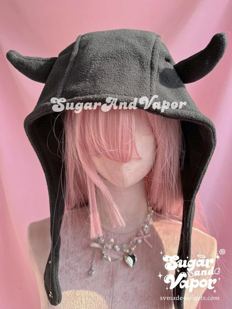 Grunge Devil Horns Fleece Hat