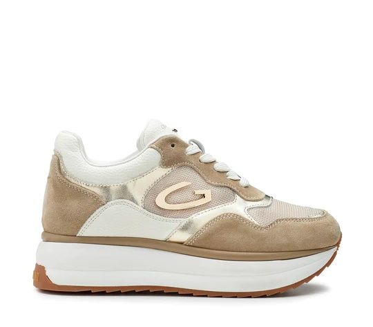 Guardiani women's sneakers in beige laminat gold - model Louise 4303 (AGW430300)