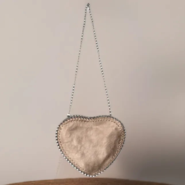 Guilianna Bronze Chain Heart Crossbody BC Bag