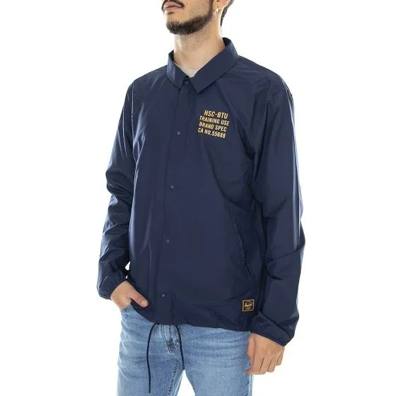 Herschel Mens Windbreaker Coach Peacoat / Golden Glow Winter Jacket