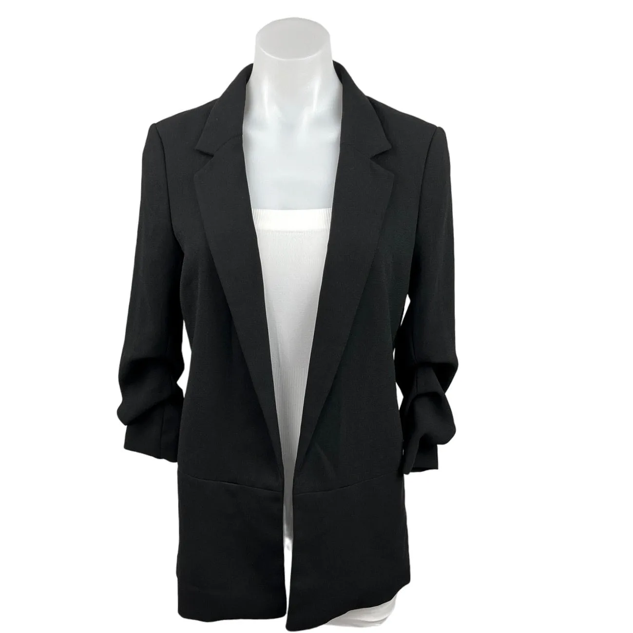 H&M Women's Black Long Sleeve Collared Business Open-Front Blazer Jacket Size 4