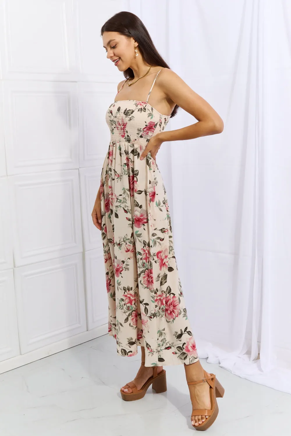 Hold Me Tight Pink Floral Maxi Dress