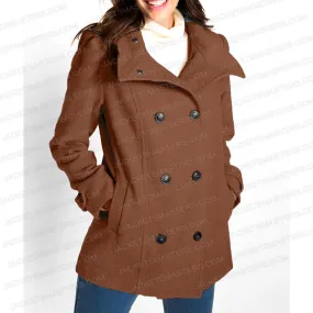 Holly and Ivy Janel Parrish Brown Peacoat