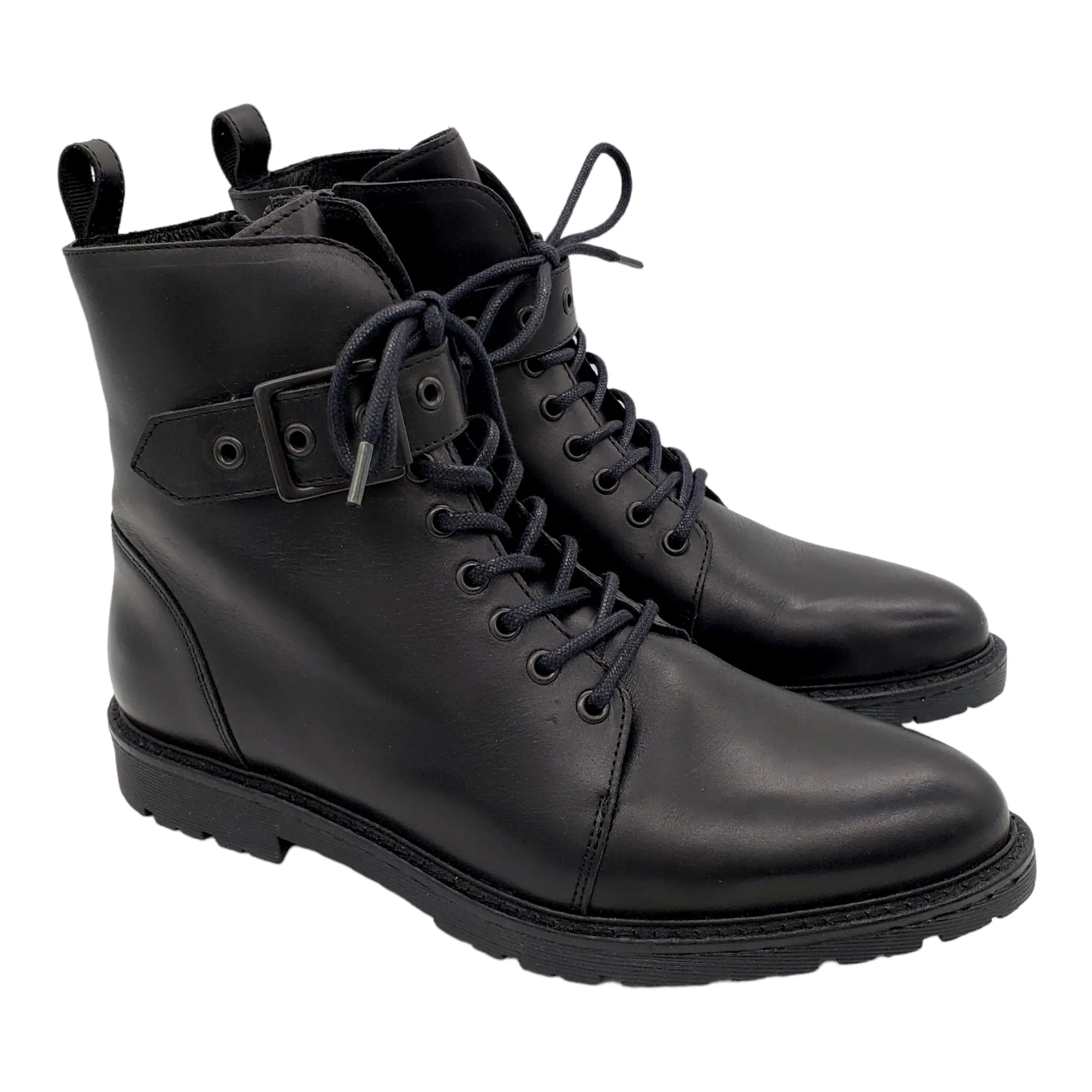 Hush Black Buxton Combat Boots