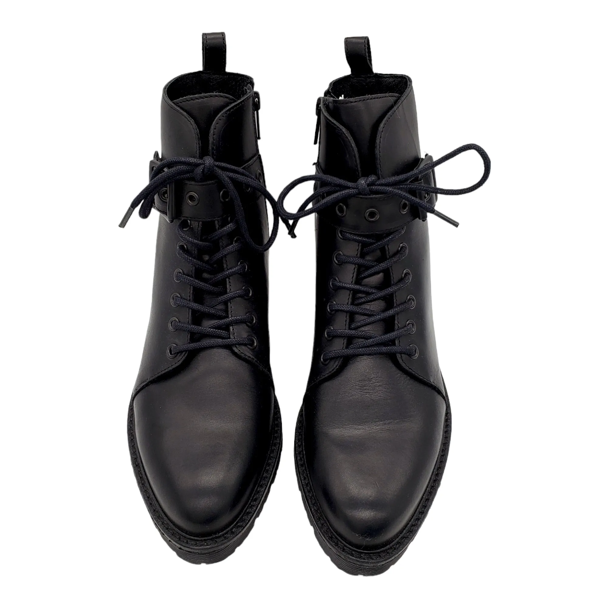 Hush Black Buxton Combat Boots