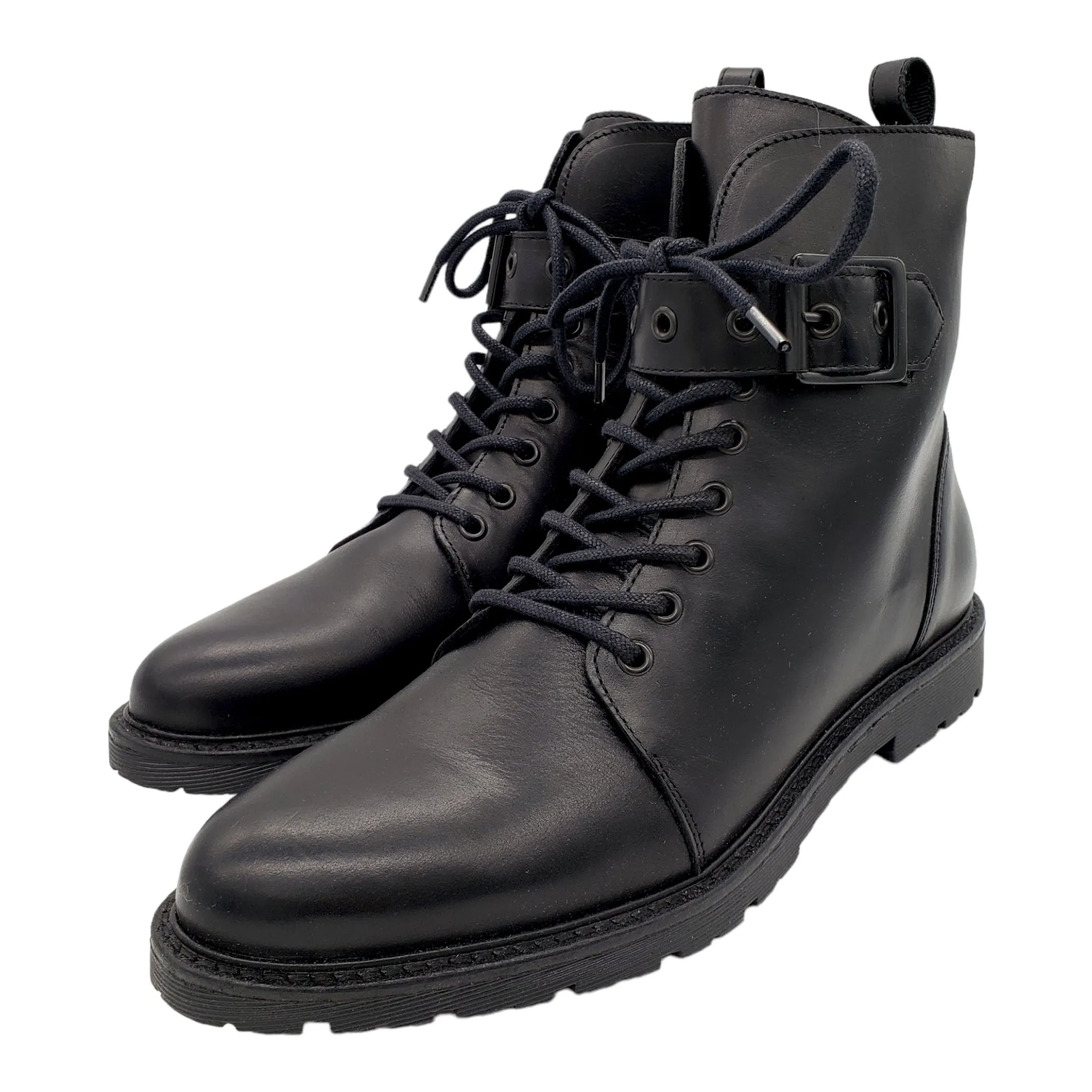 Hush Black Buxton Combat Boots