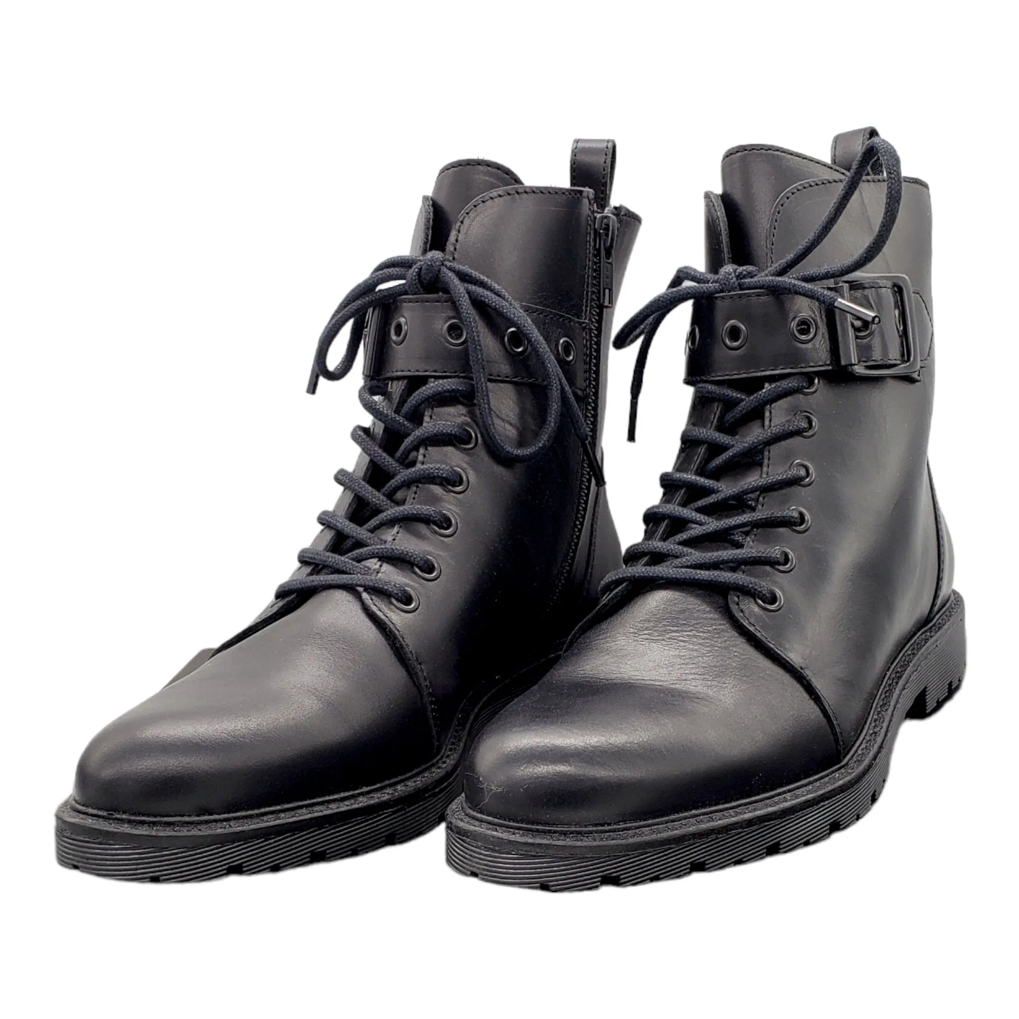 Hush Black Buxton Combat Boots