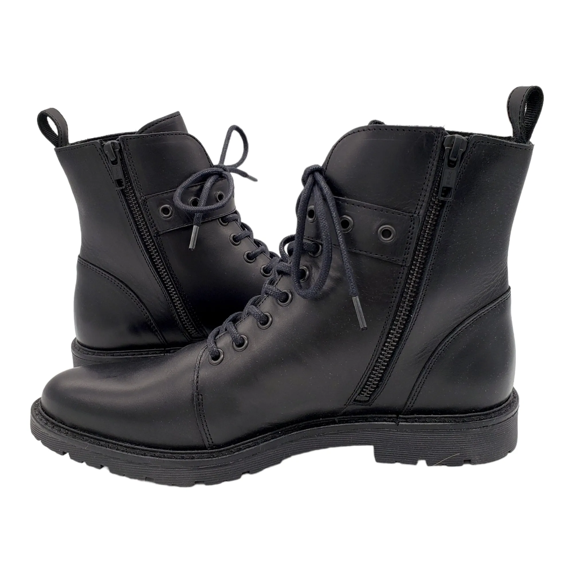 Hush Black Buxton Combat Boots