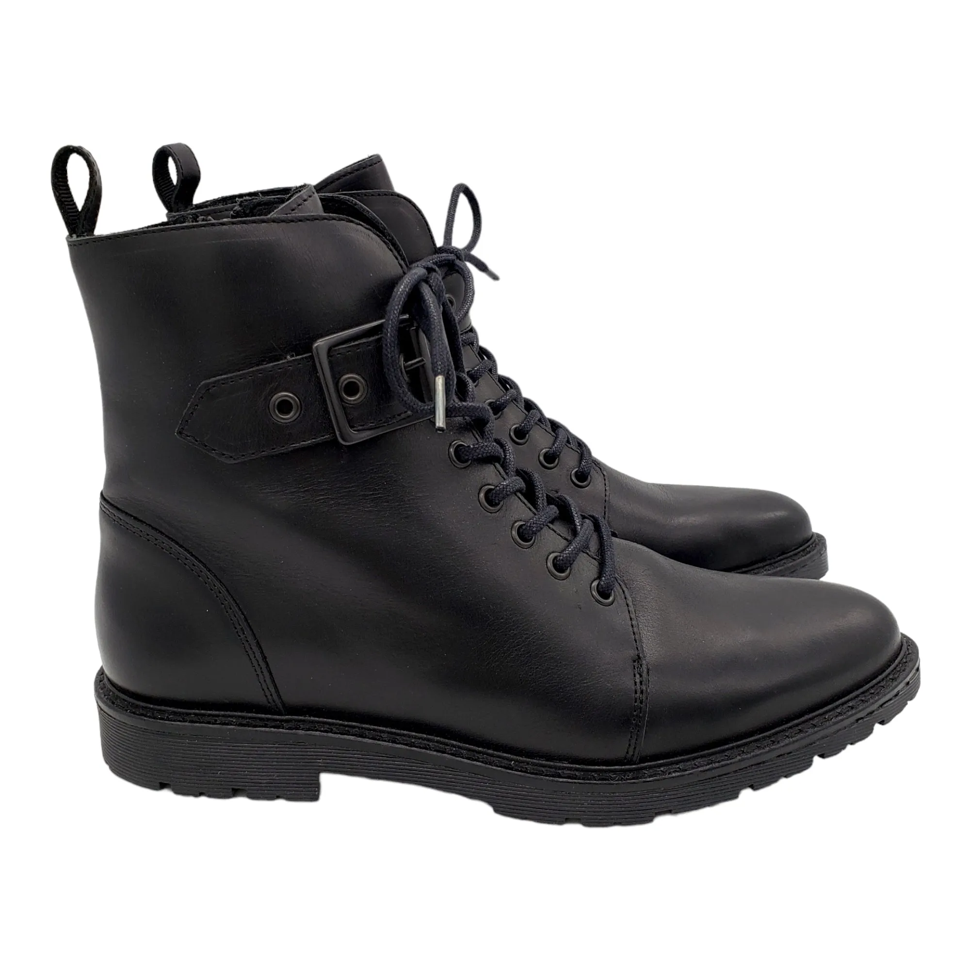 Hush Black Buxton Combat Boots