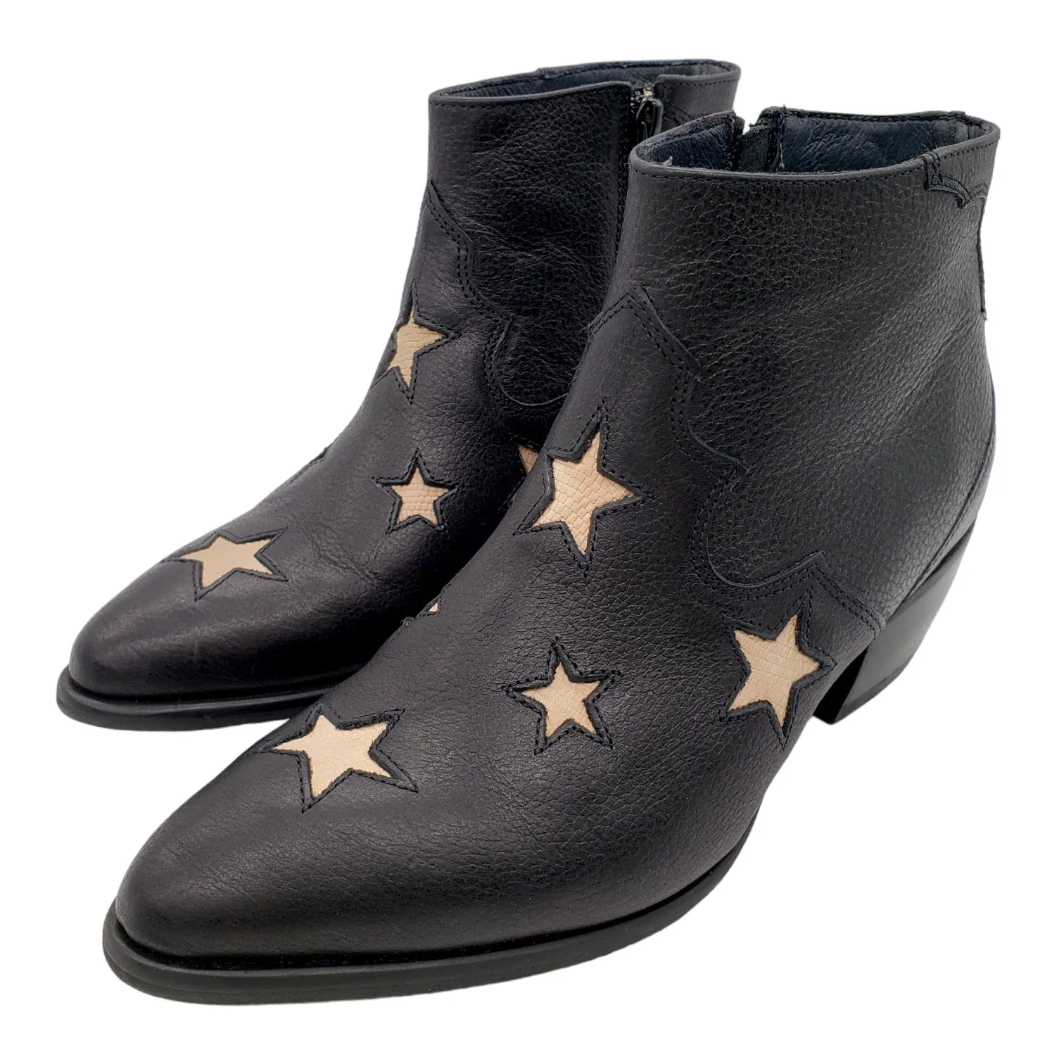 Hush Black Star Camber Ankle Boots