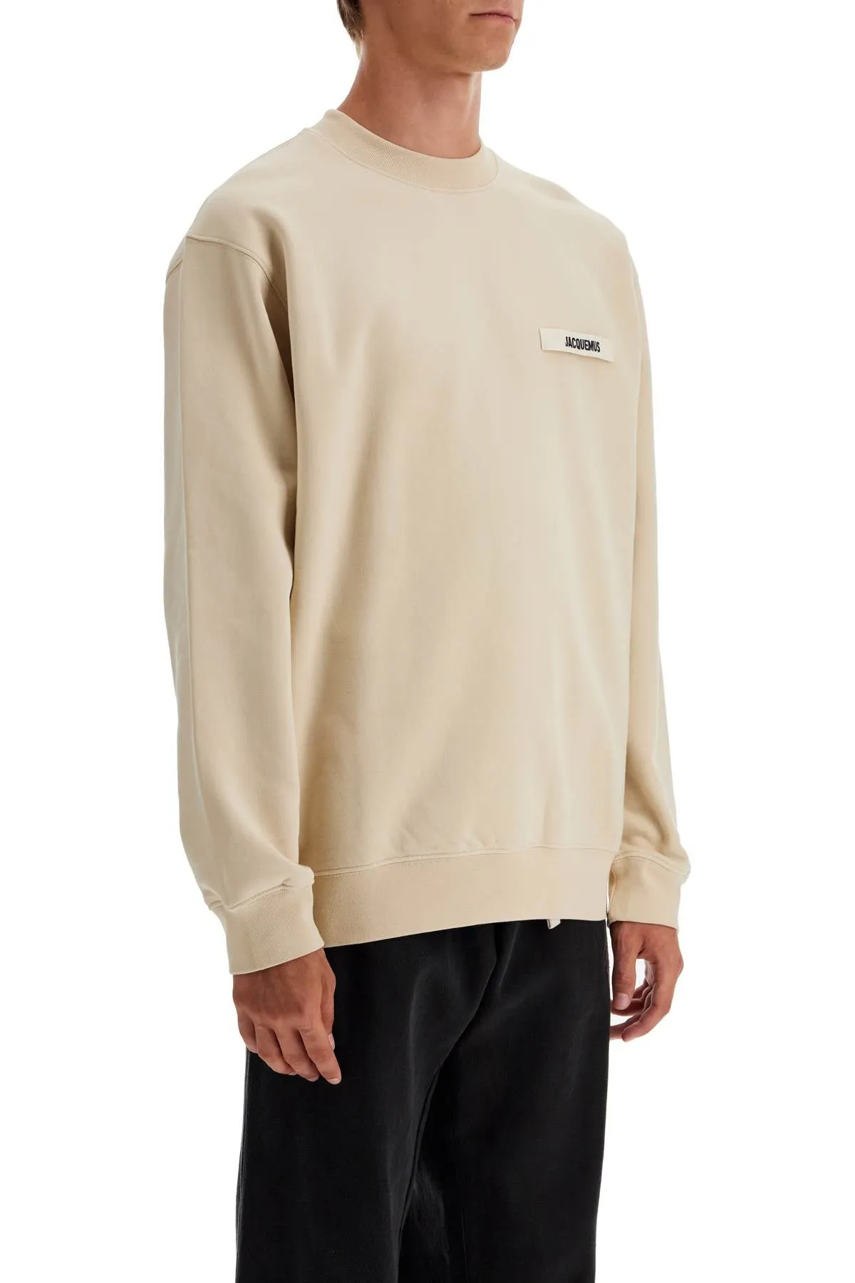 Jacquemus 'Round Neck Sweatshirt With Gros Grain   Beige