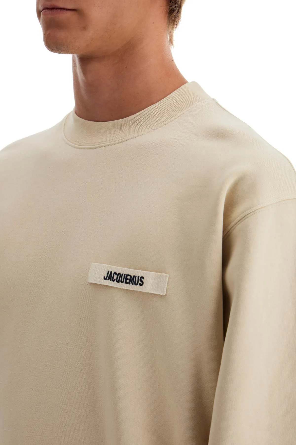 Jacquemus 'Round Neck Sweatshirt With Gros Grain   Beige