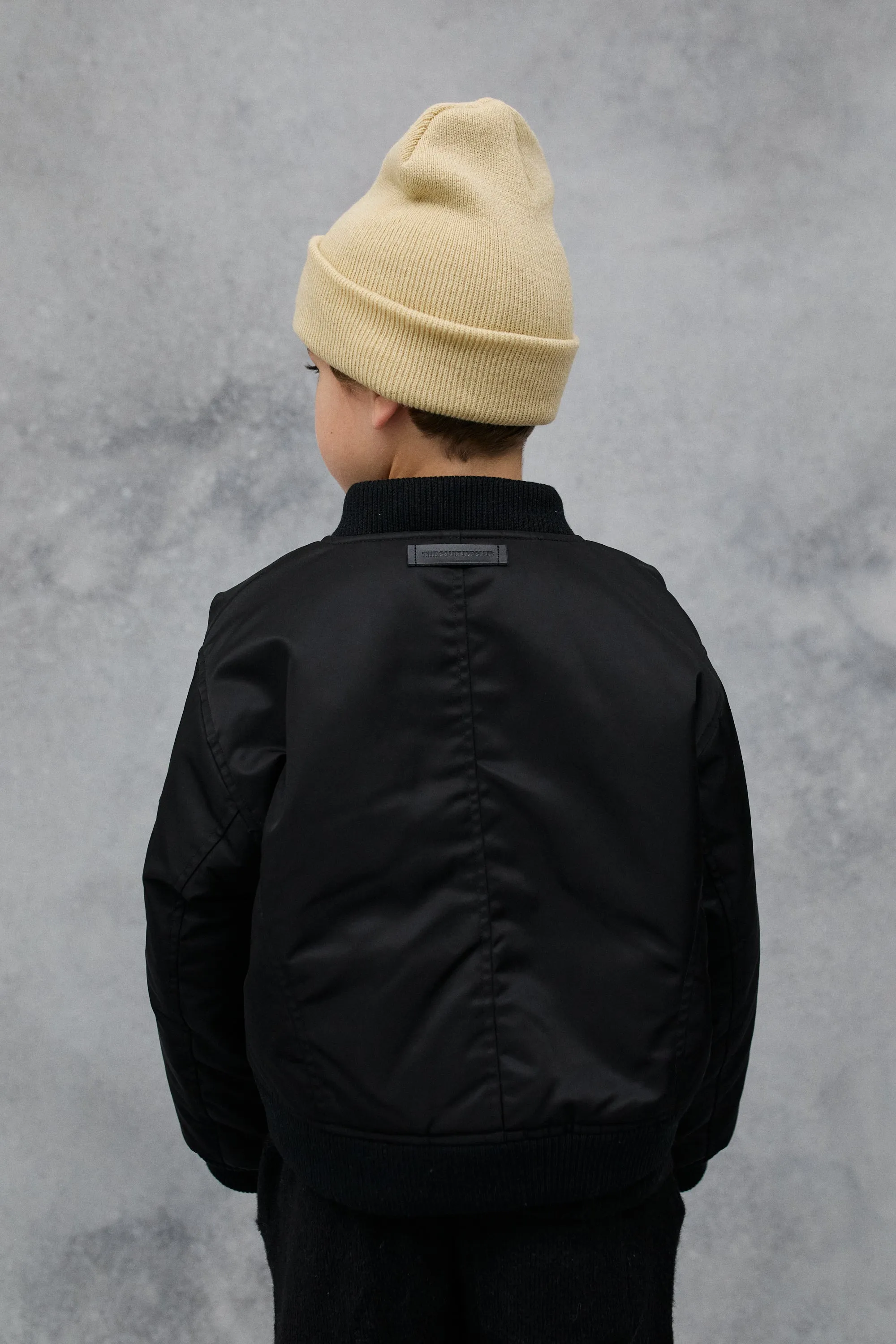 JNR EMBLEM BOMBER JACKET - BLACK