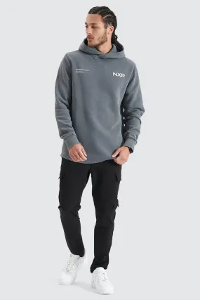 Jump Start Hooded Dual Curved Sweater Pigment Castlerock