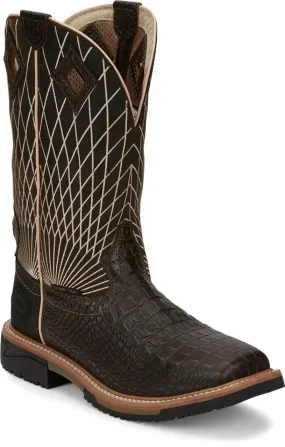 Justin Mens Boots SE4833 12 Derrickman Comp Toe" Brown Croc Print