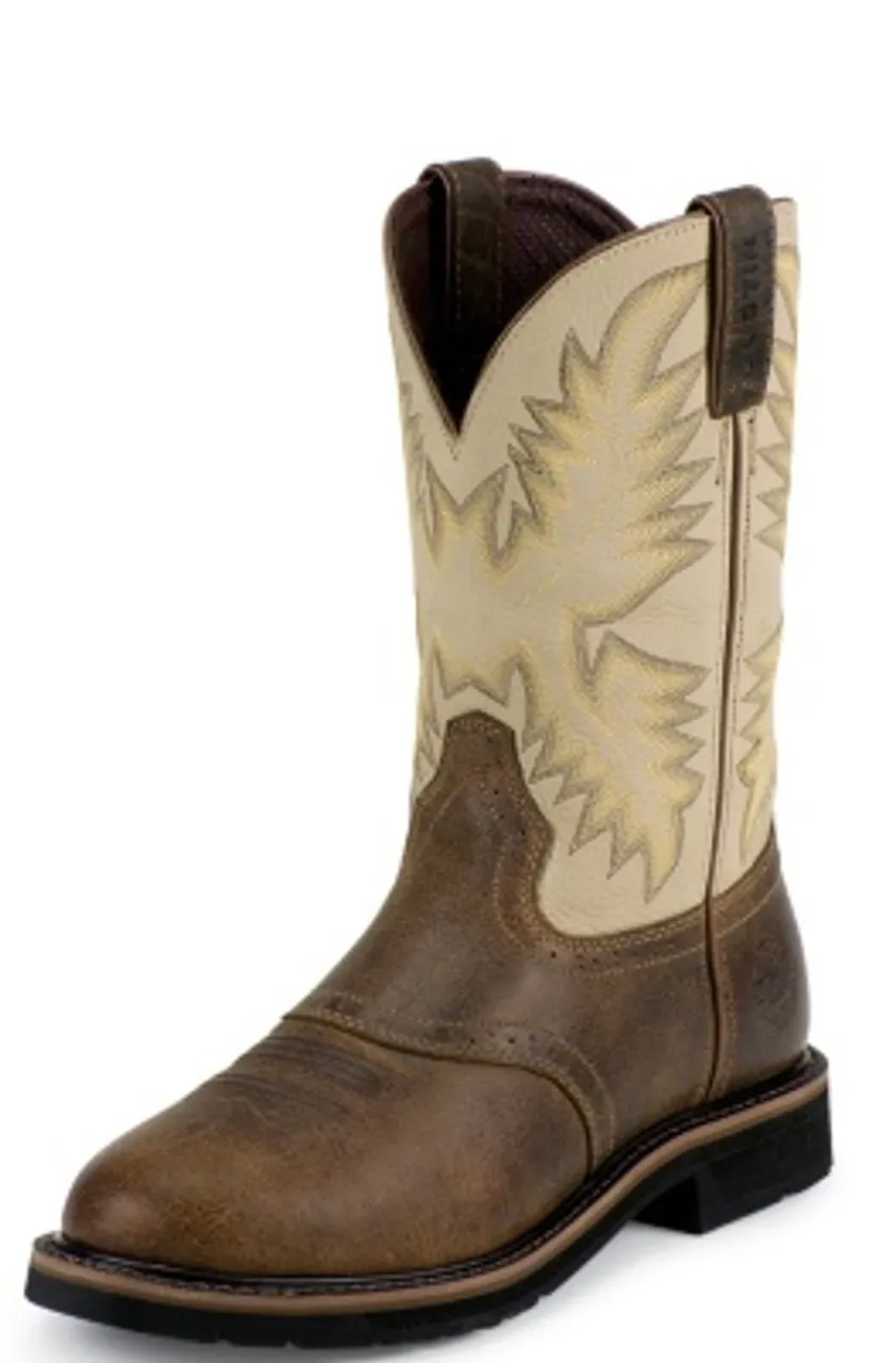 Justin Mens Boots WK4661 11 Superintendent Steel Toe" Golden Brown