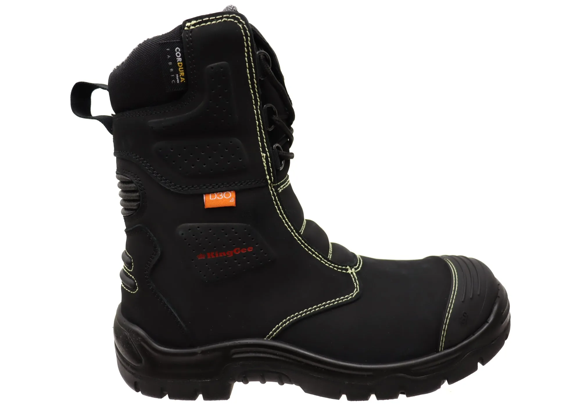 KingGee Mens Bennu Rigger Steel Toe Safety Work Boots With Scuff Cap