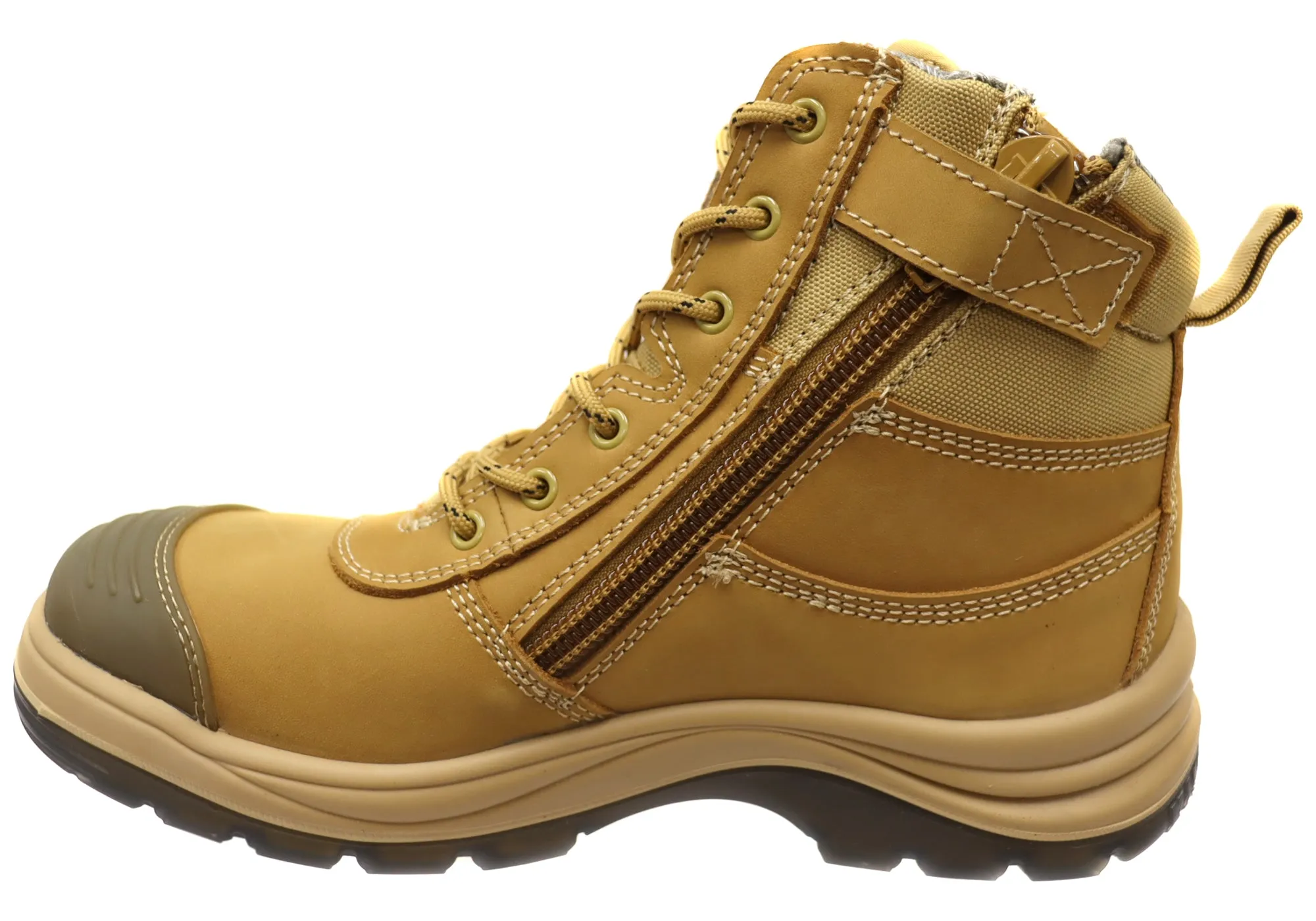 KingGee Mens Tradie Zip Lace Composite Safety Work Boots