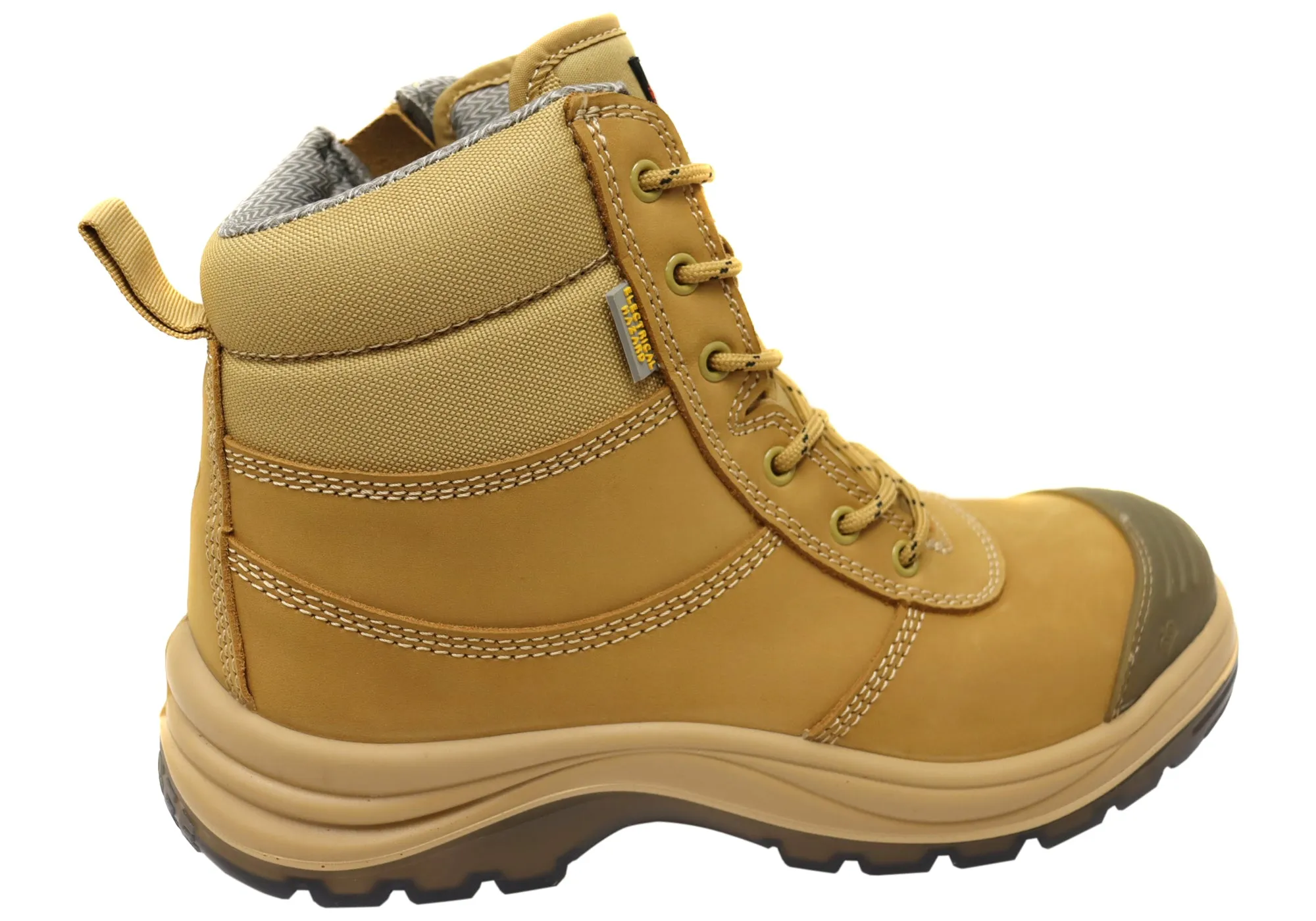 KingGee Mens Tradie Zip Lace Composite Safety Work Boots