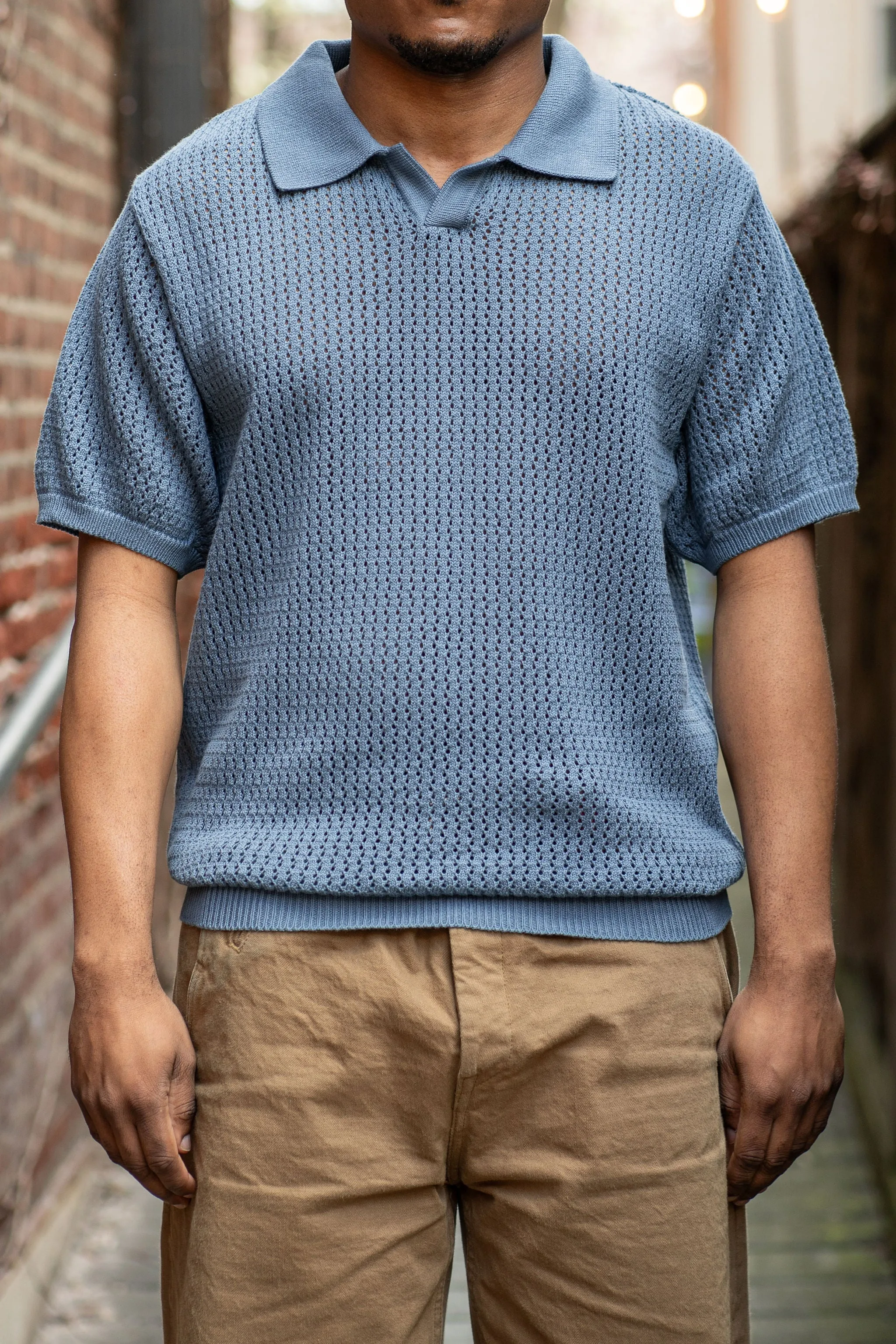 Knickerbocker Blue Cotton Yuma Polo.