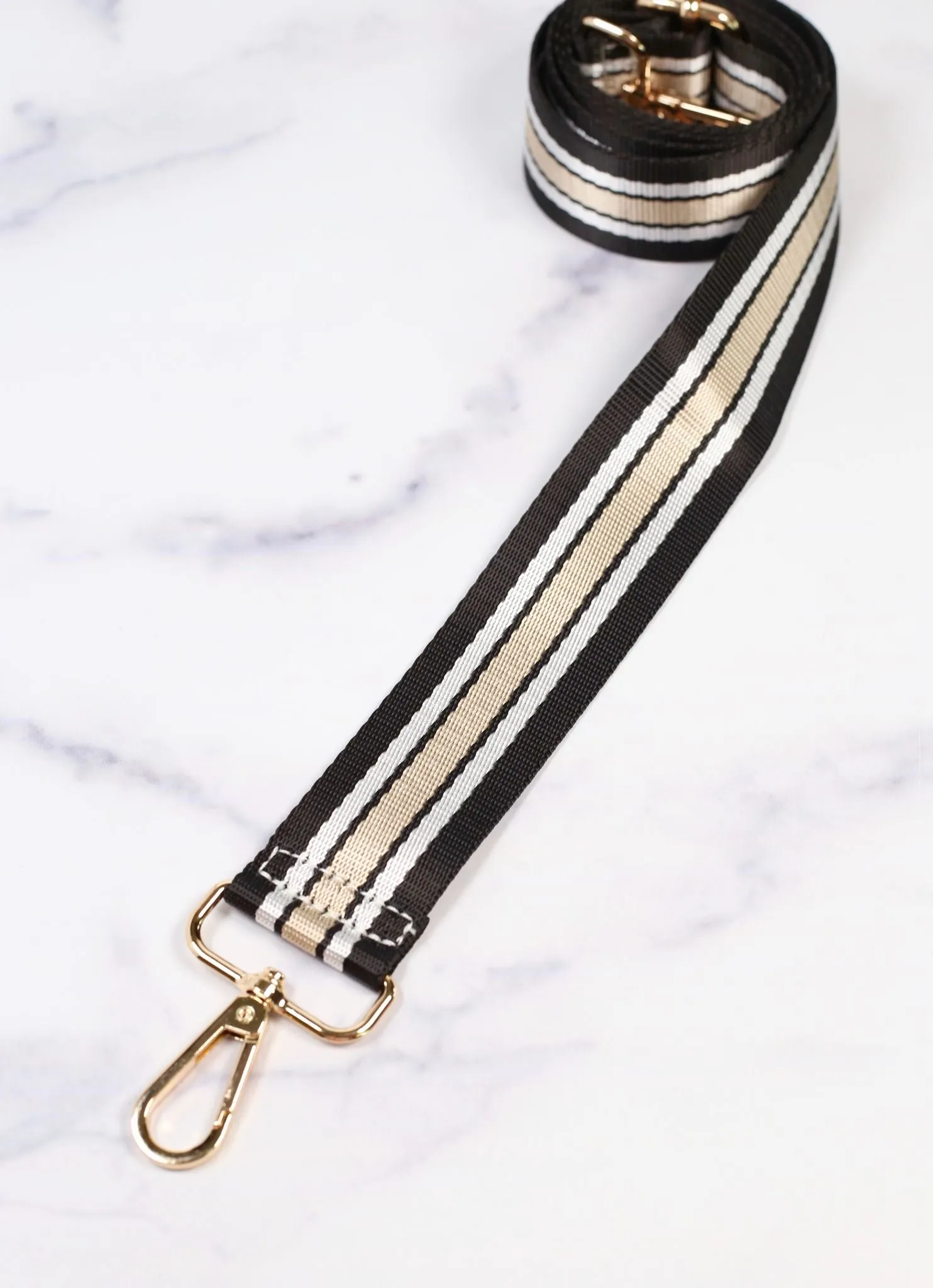 Layla Crossbody Strap - Black Stripe