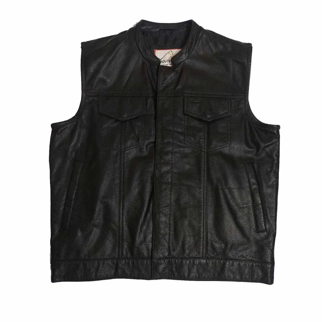 Leather motorcycle vest