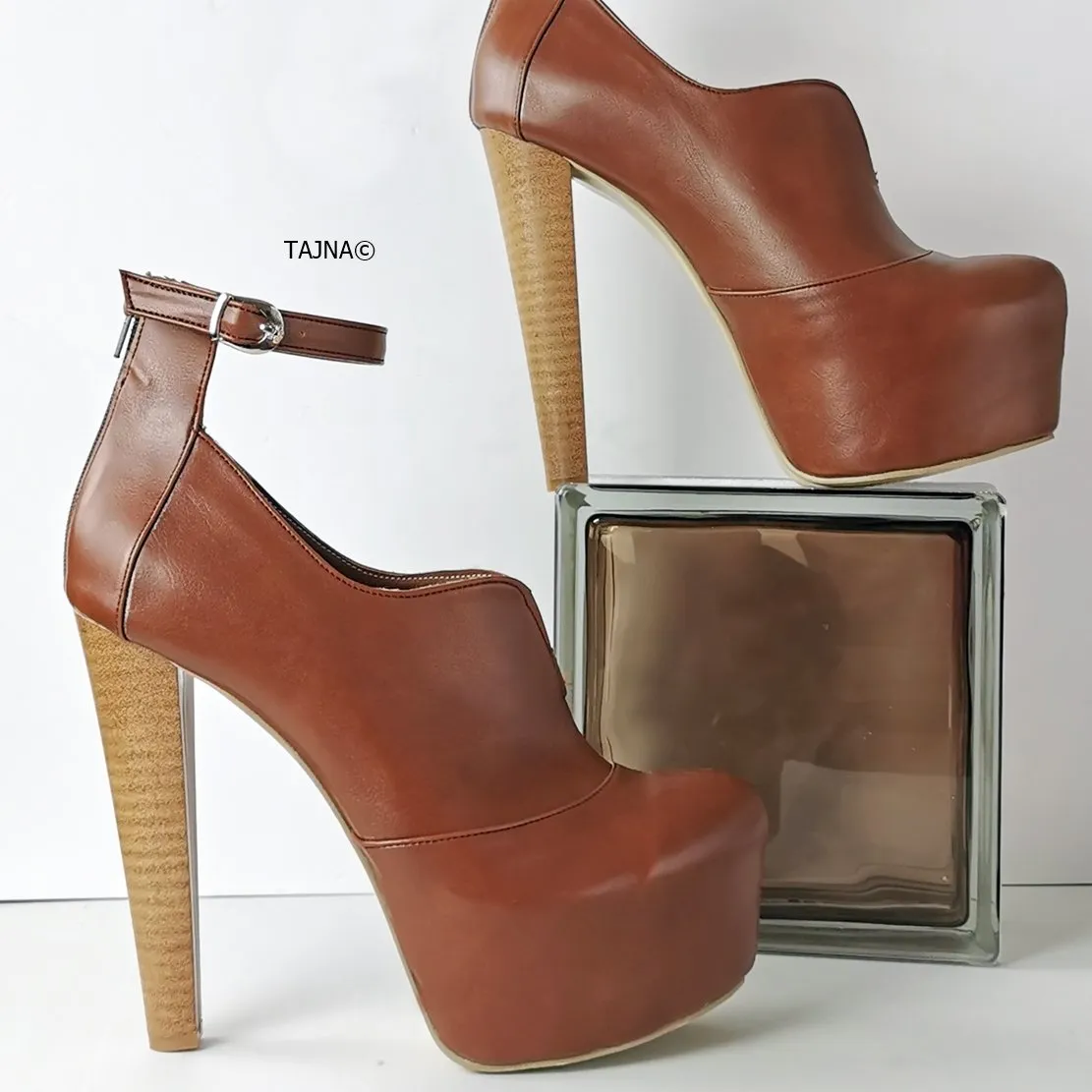 Light Brown Ankle Strap Heels