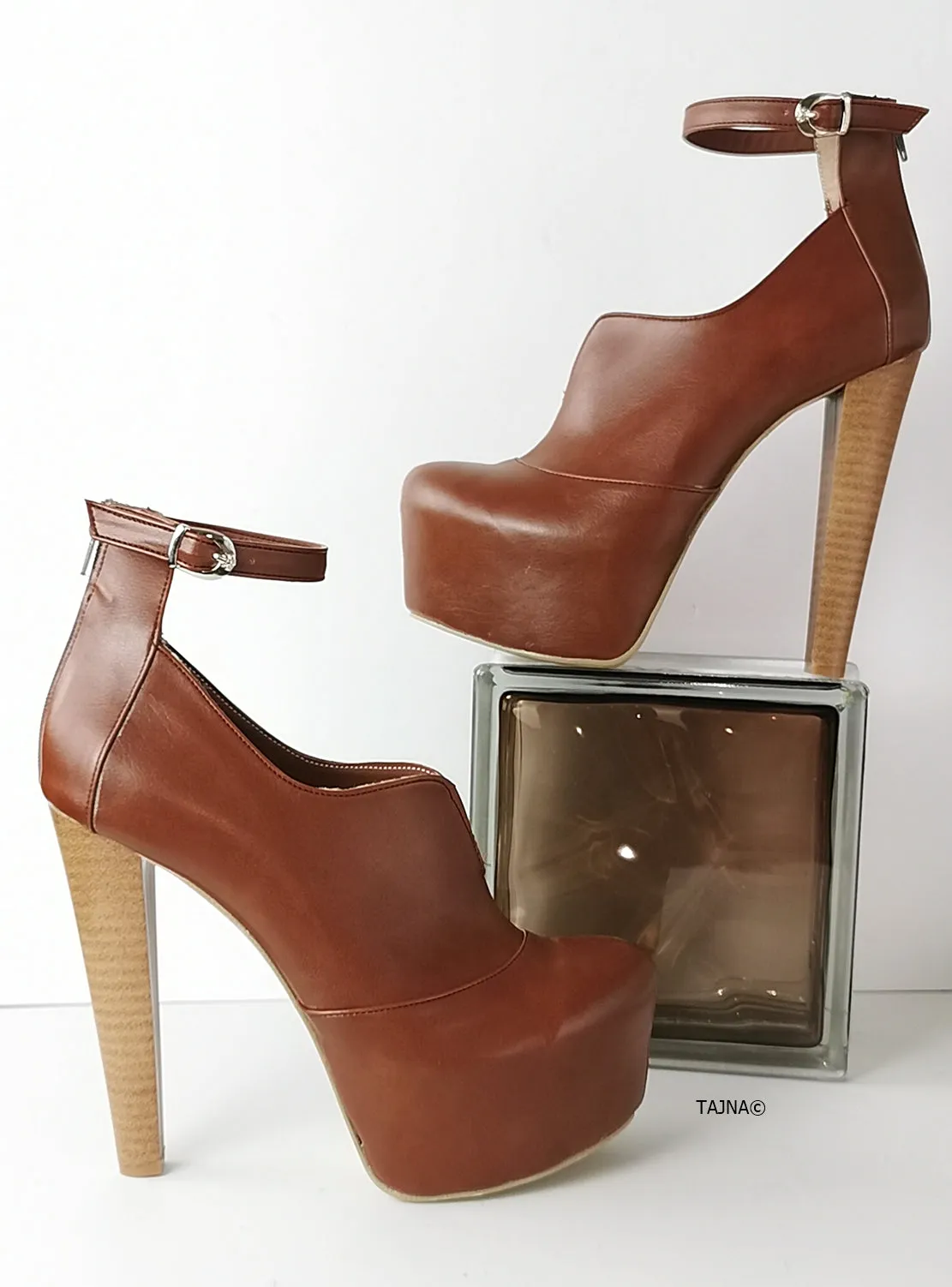 Light Brown Ankle Strap Heels