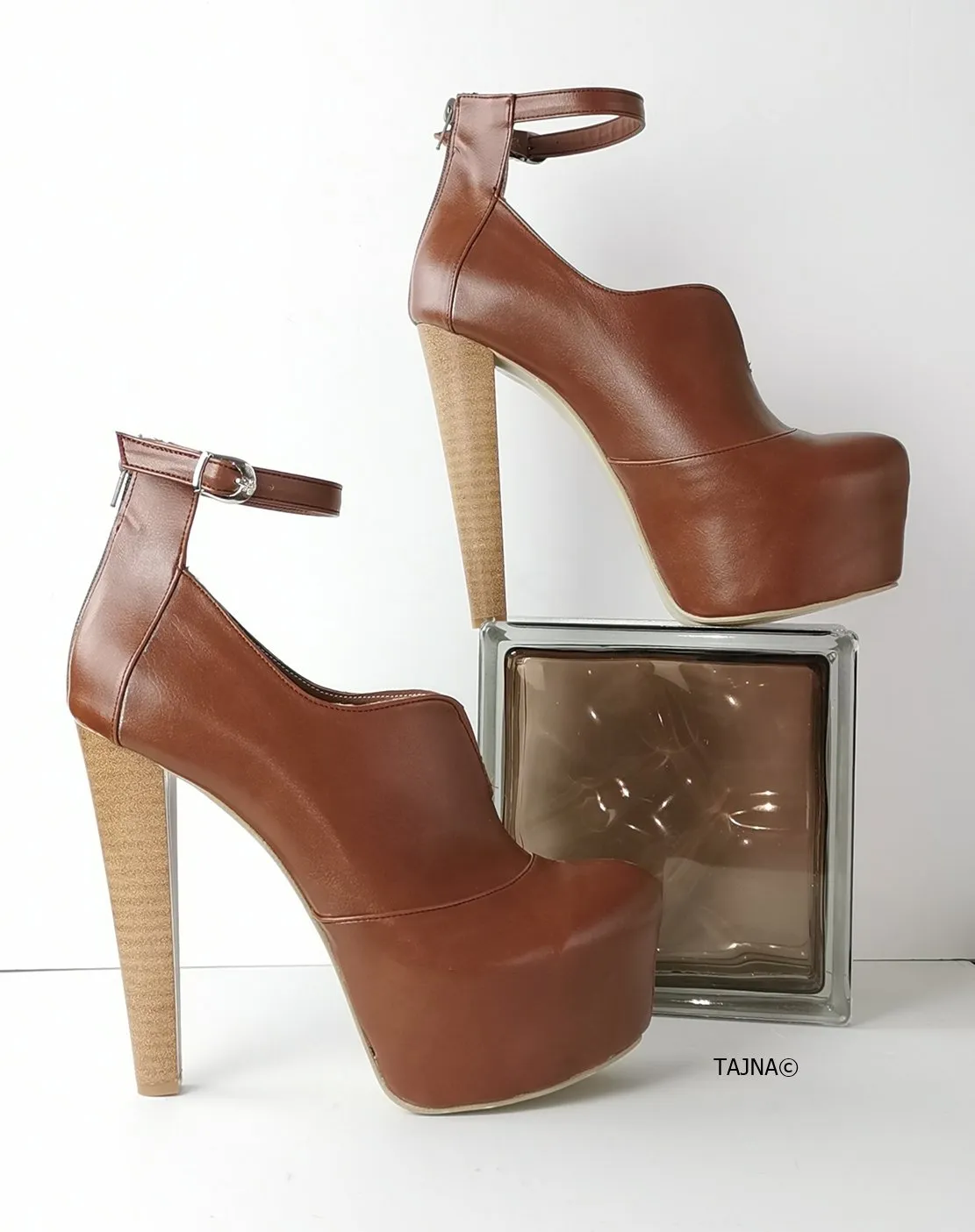 Light Brown Ankle Strap Heels