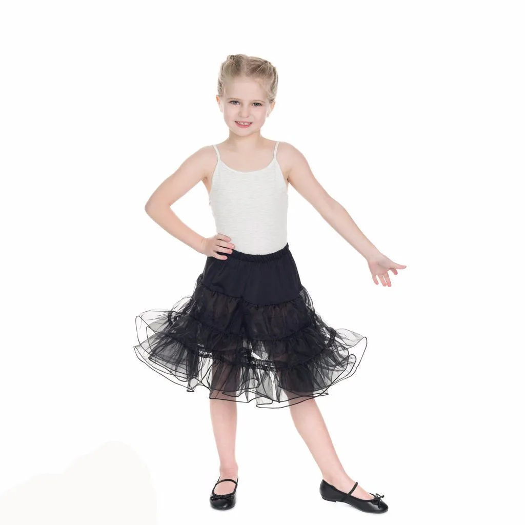 Little Kitty Girl's Black Tutu Petticoat