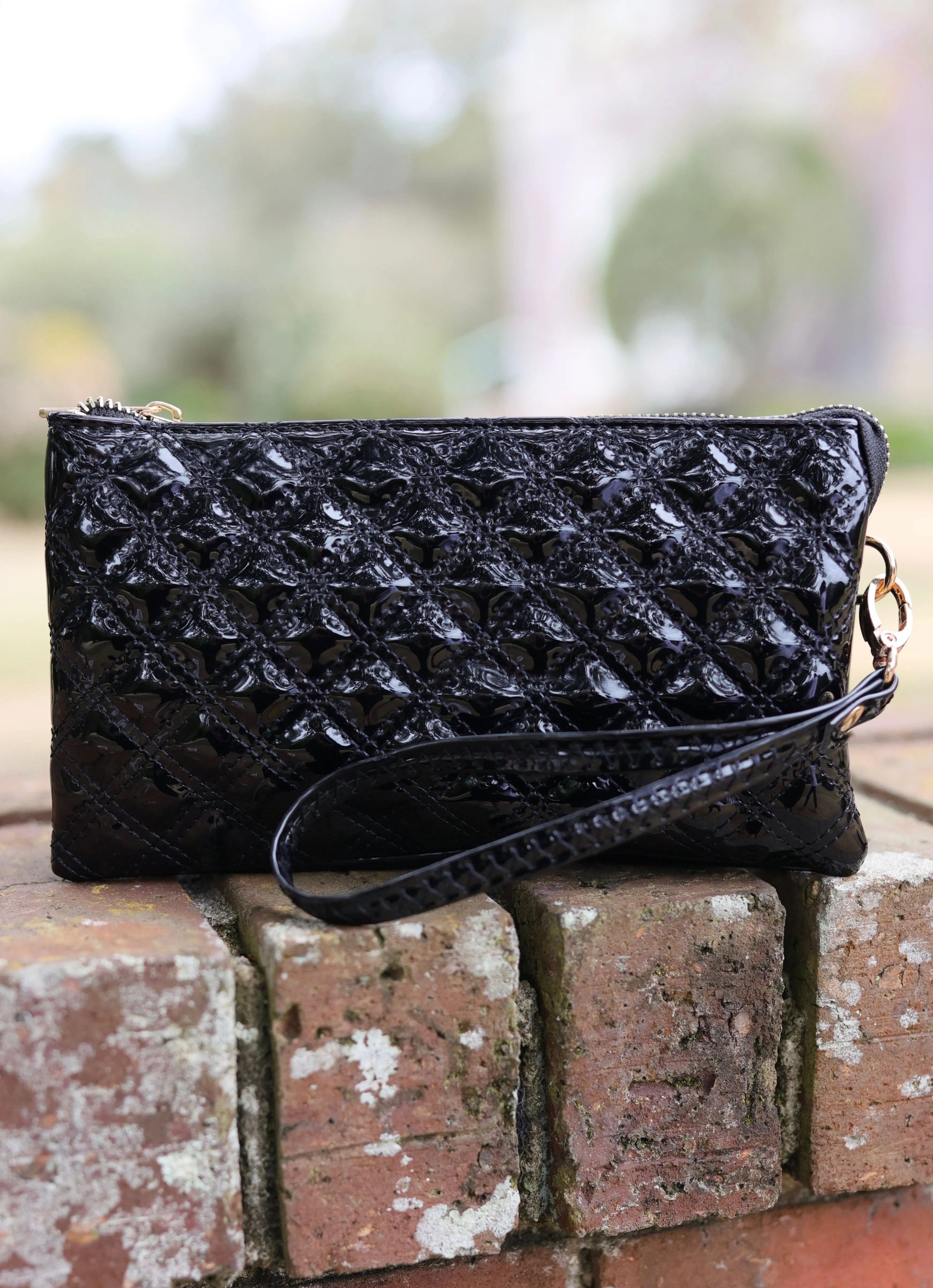 Liz Custom Collection Crossbody Bag Black Patent SQ