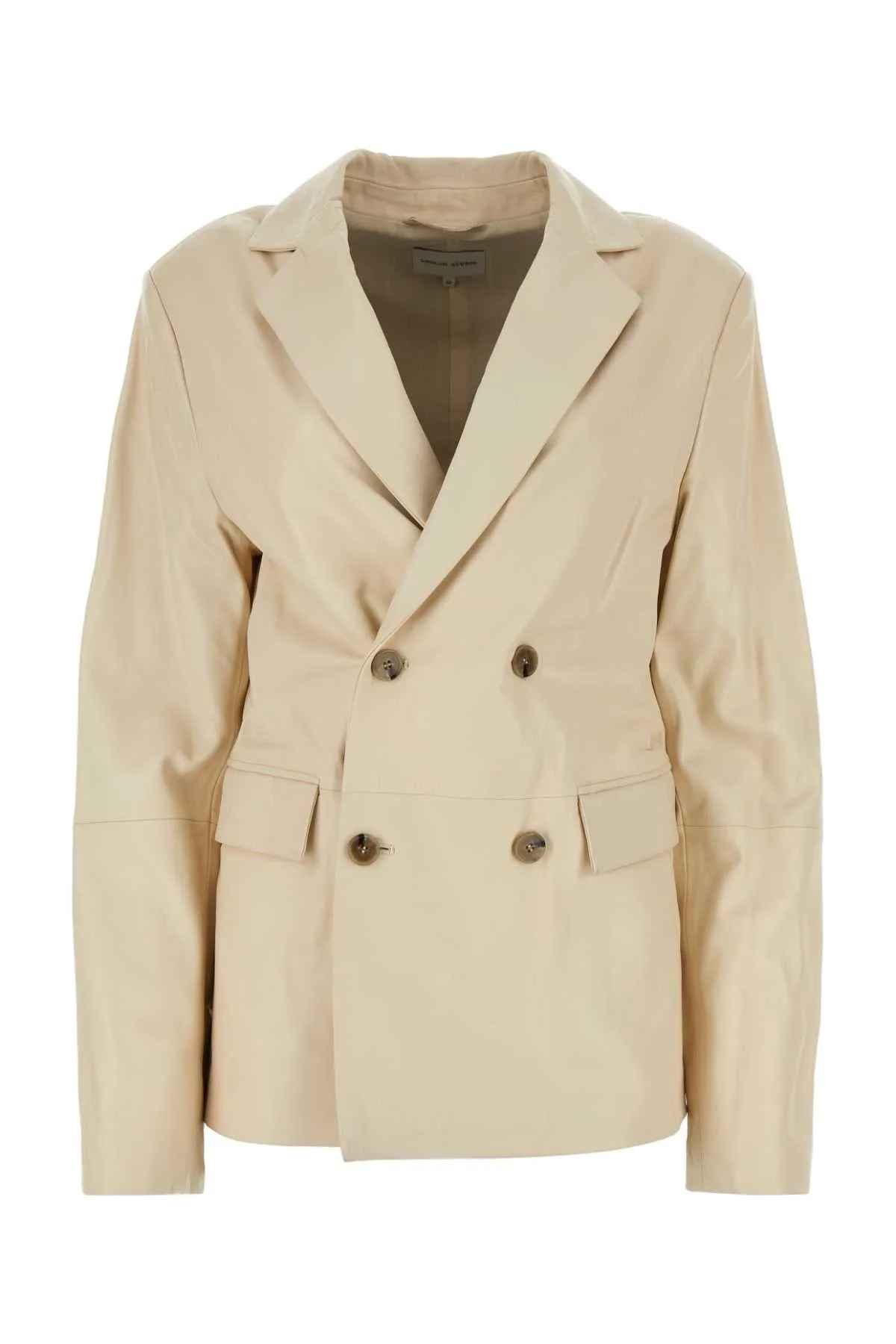 Loulou Ivory Leather Davao Blazer
