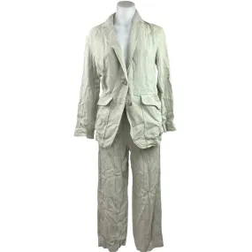 Madewell Women's Beige Linen 2-Piece Work Blazer Jacket & Pants Suit Set XXS/XS