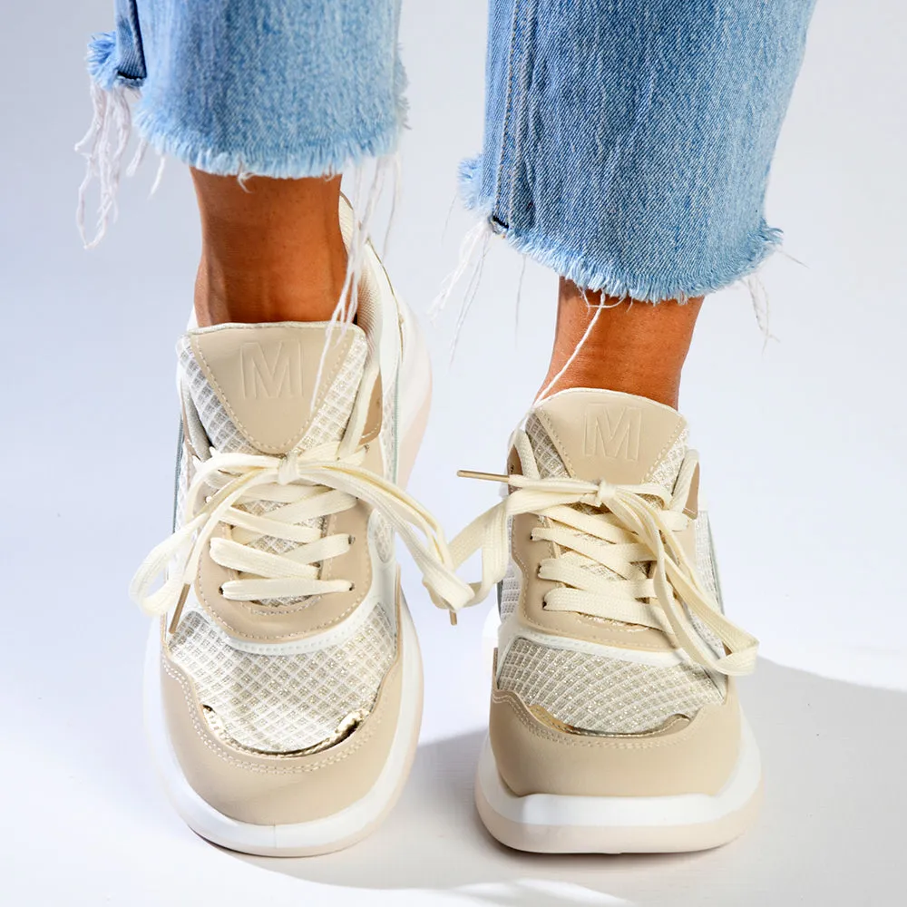 Madison Tanya Mesh Fashion Sneaker - Nude/Multi Color