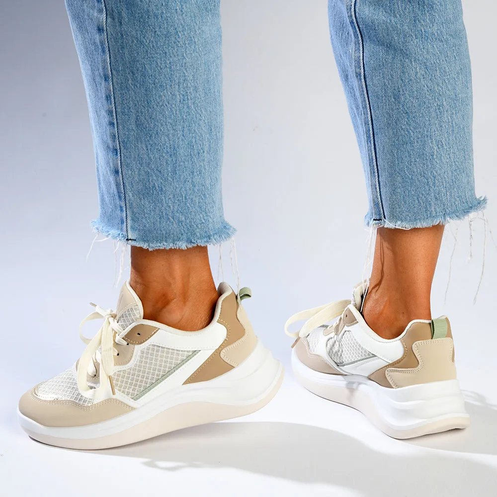 Madison Tanya Mesh Fashion Sneaker - Nude/Multi Color