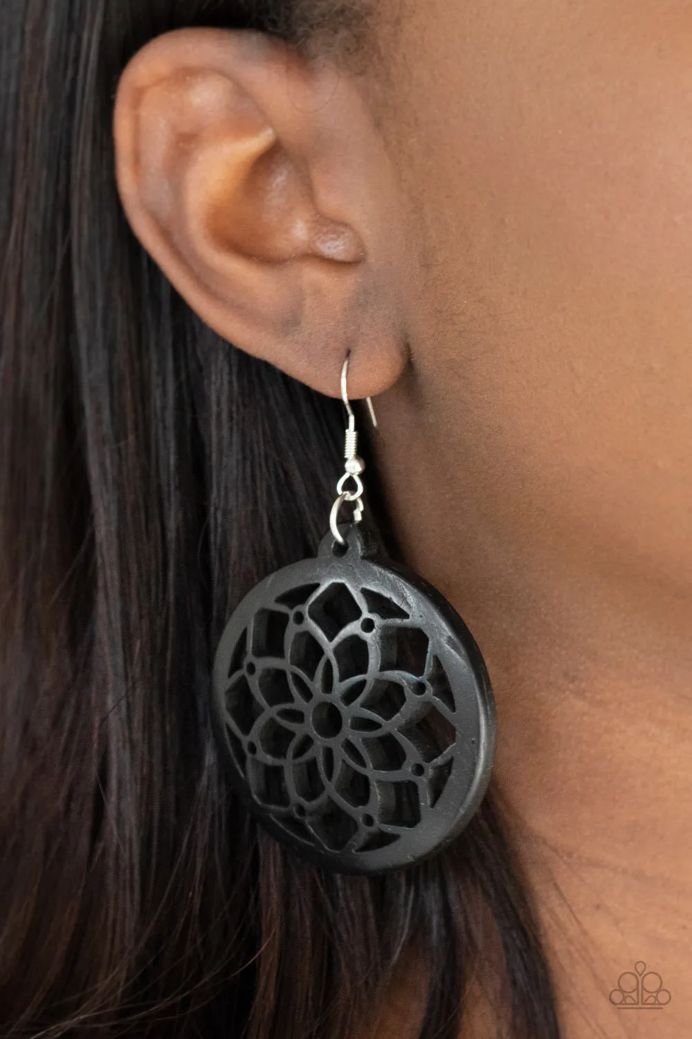 Mandala Meadow - Black Earring: Buy Online Now