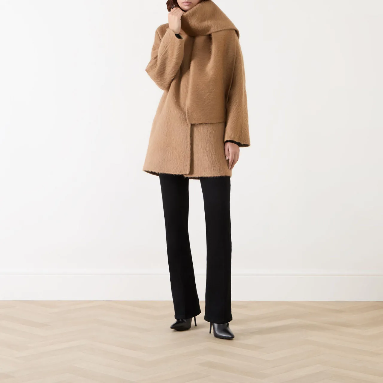 MAX MARA STUDIO Fiumana Scarf Peacoat - Camel