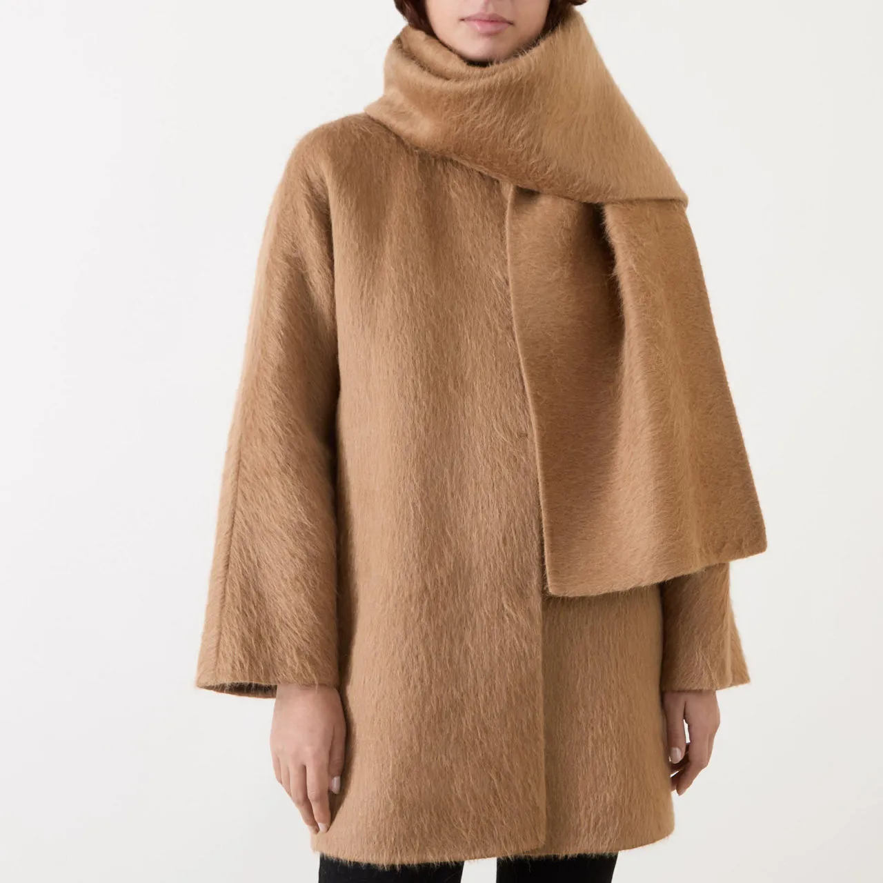 MAX MARA STUDIO Fiumana Scarf Peacoat - Camel