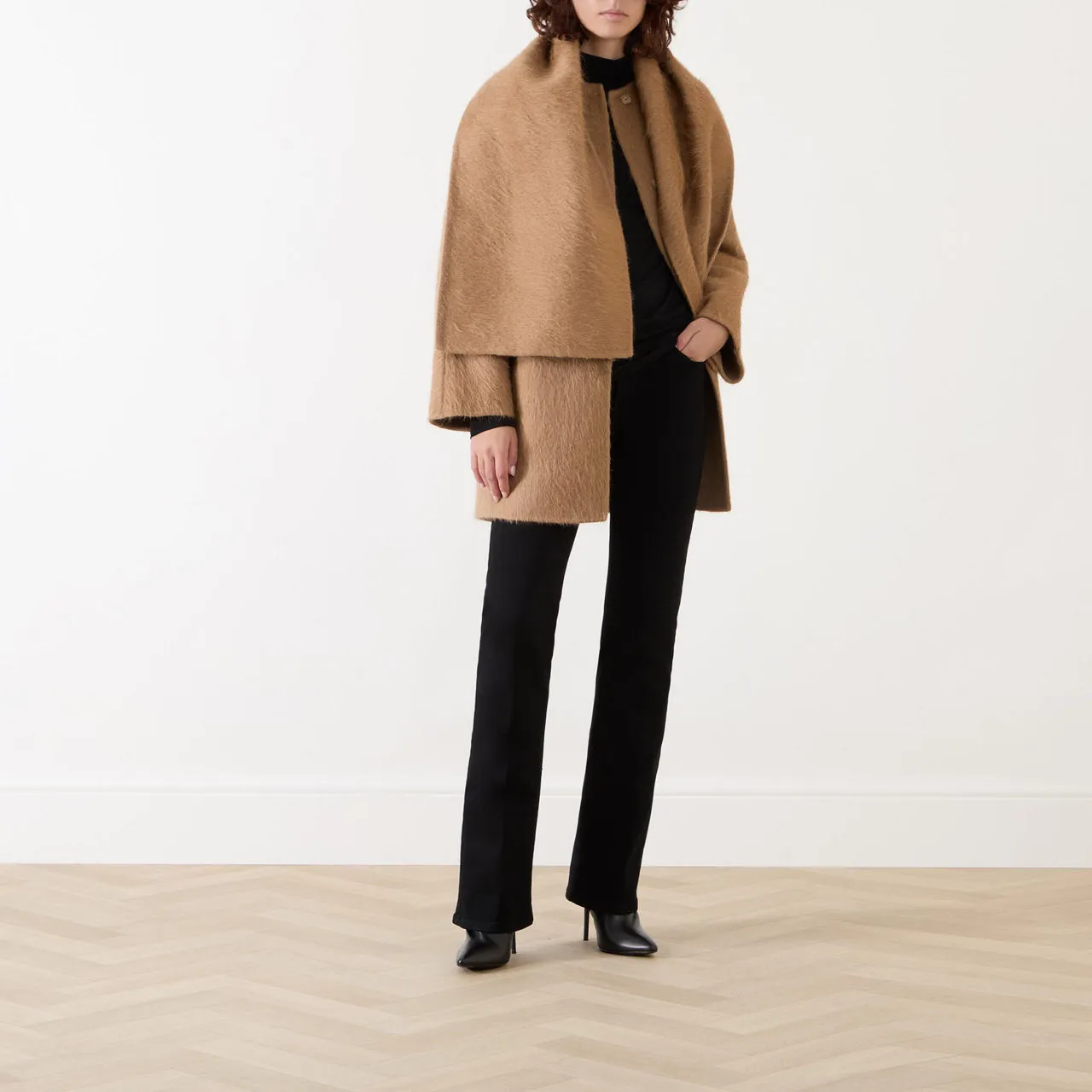 MAX MARA STUDIO Fiumana Scarf Peacoat - Camel