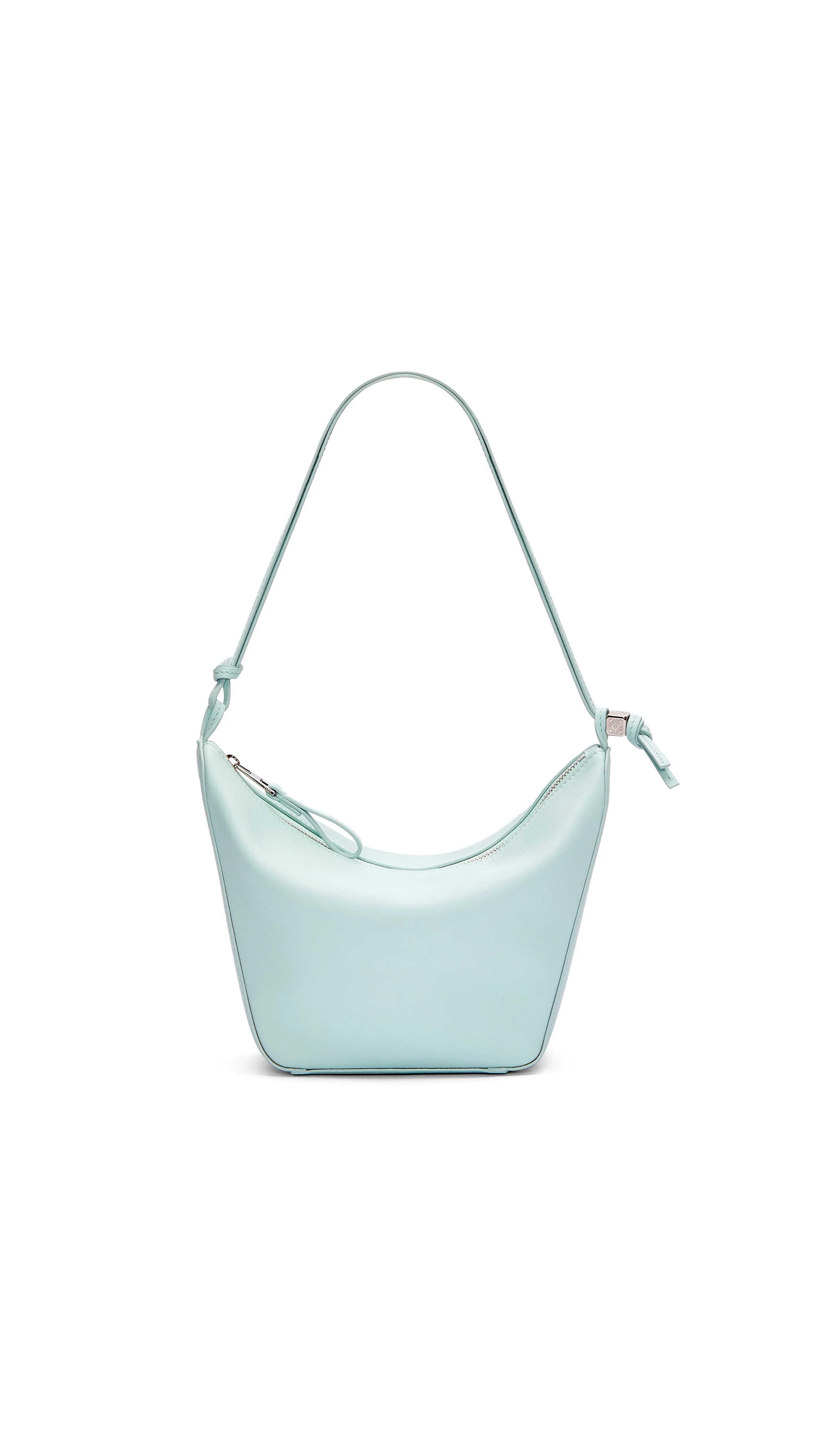 Mini Hammock Hobo Bag In Classic Calfskin - Blue Iceberg